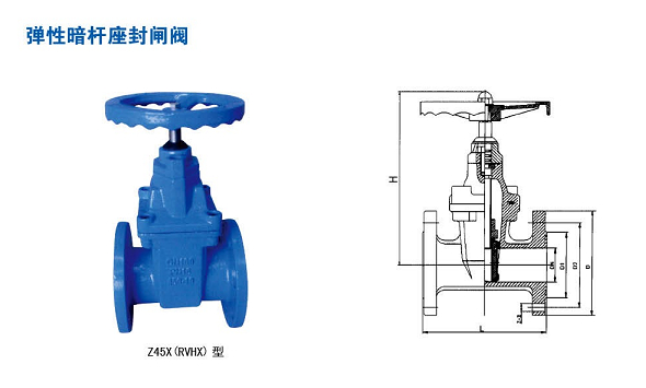 Z45X(RVHX)型彈性暗桿座封閘閥